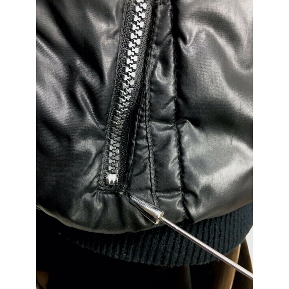 Vintage 80s MVP Blue Streak Men's Black Racing Cafe Bomber Jacket Size Small - Picture 12 of 12